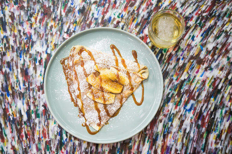 LA CREPA Crepe Salted Caramel con caramelo salado artesanal, bananas y crujiente caramelo