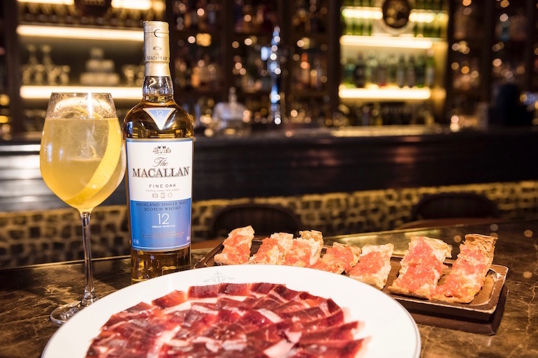 Entrantes menú The Macallan x Tatel