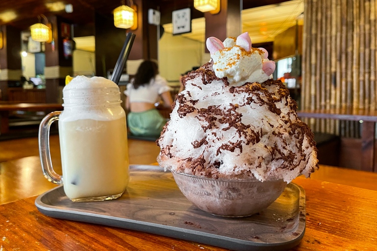 Kakigori de hielo raspado en Panda Patisserie